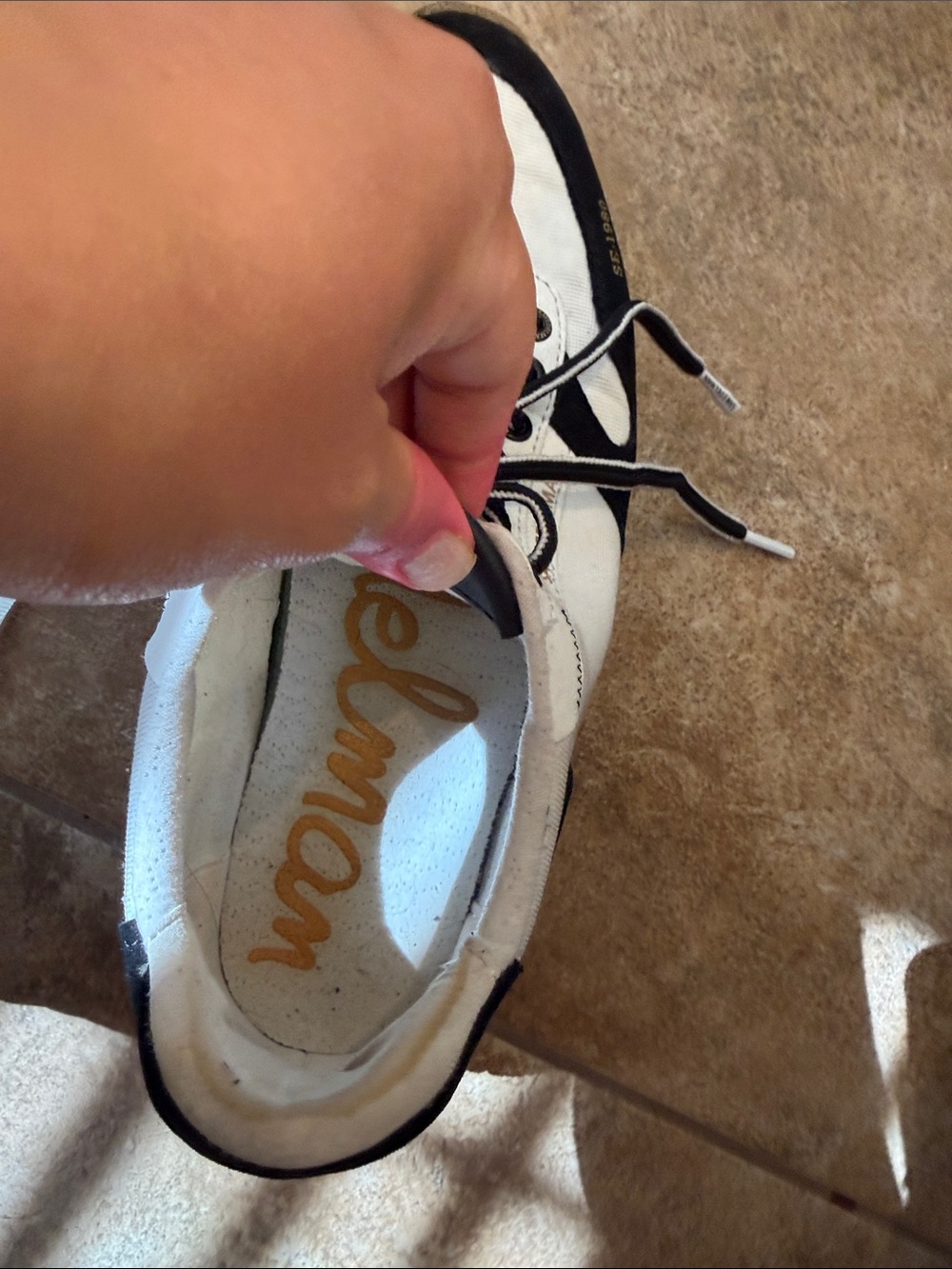 Sam Edelman Men's White and Black Retro Trainer Sneakers - Picture 10 of 10